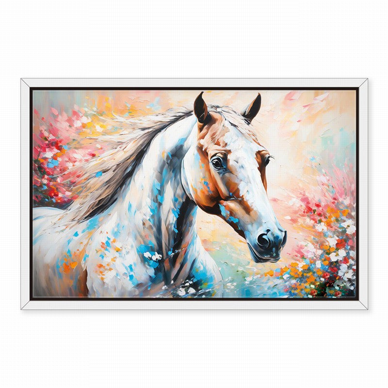 Bold Stallion Oil Painting for Statement Decor