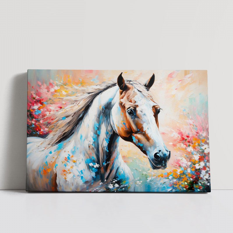 Bold Stallion Oil Painting for Statement Decor