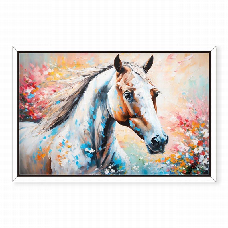 Bold Stallion Oil Painting for Statement Decor