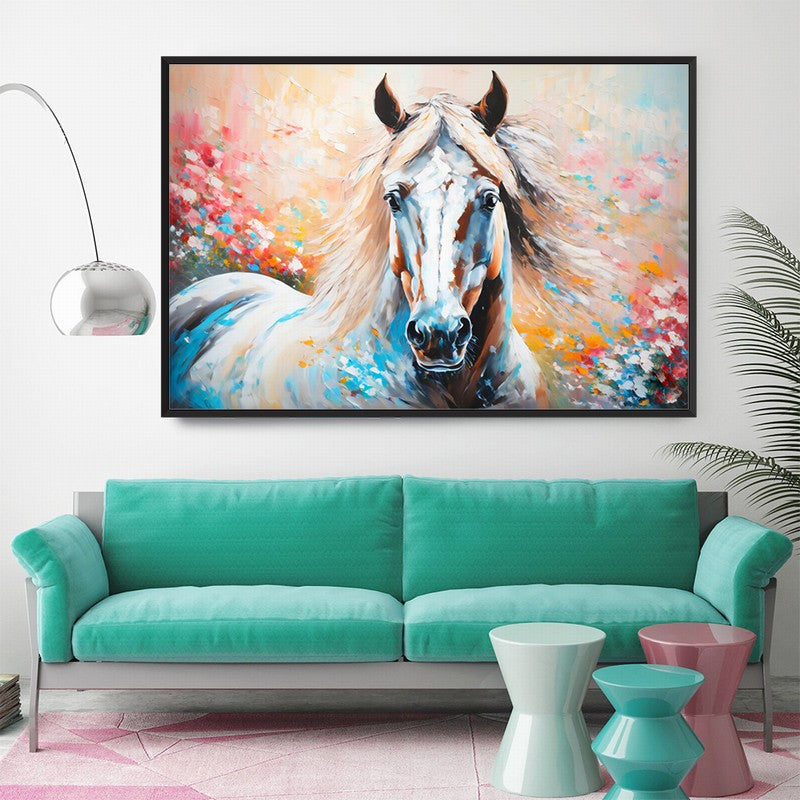 Hand-Painted Horse Oil Painting for Elegant Walls