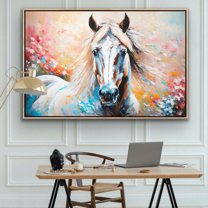 Hand-Painted Horse Oil Painting for Elegant Walls