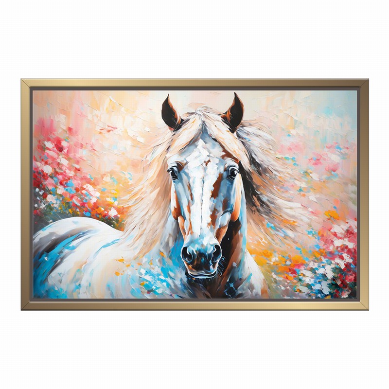 Hand-Painted Horse Oil Painting for Elegant Walls