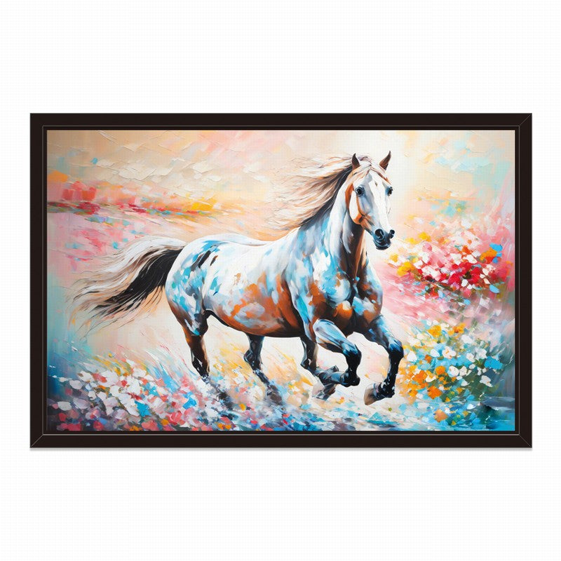 Serene Stallion Oil Painting with Pastel Hues