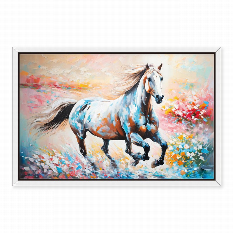 Serene Stallion Oil Painting with Pastel Hues