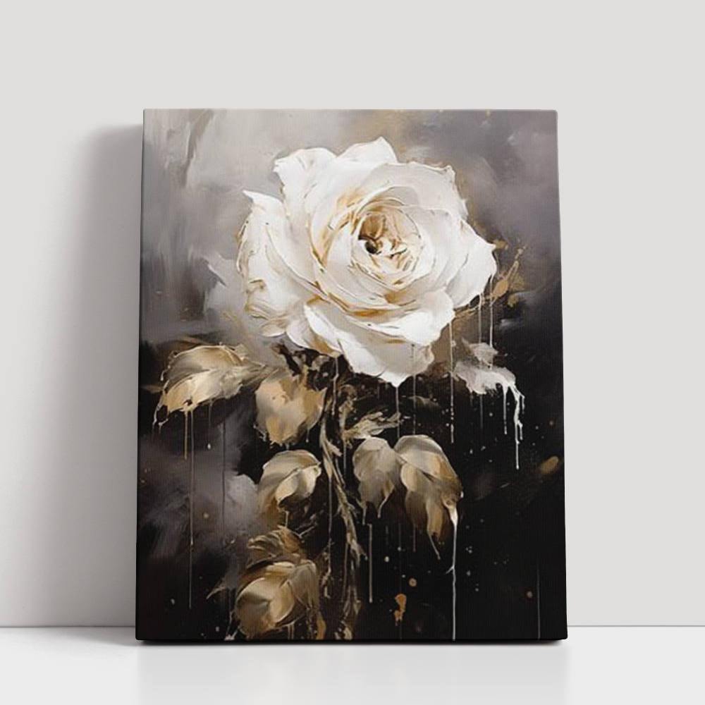 High-End Grey Rose Art for Decor