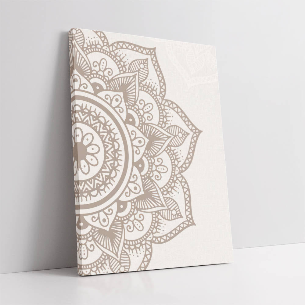 Subtle Elegance of Beige Mandala Canvas