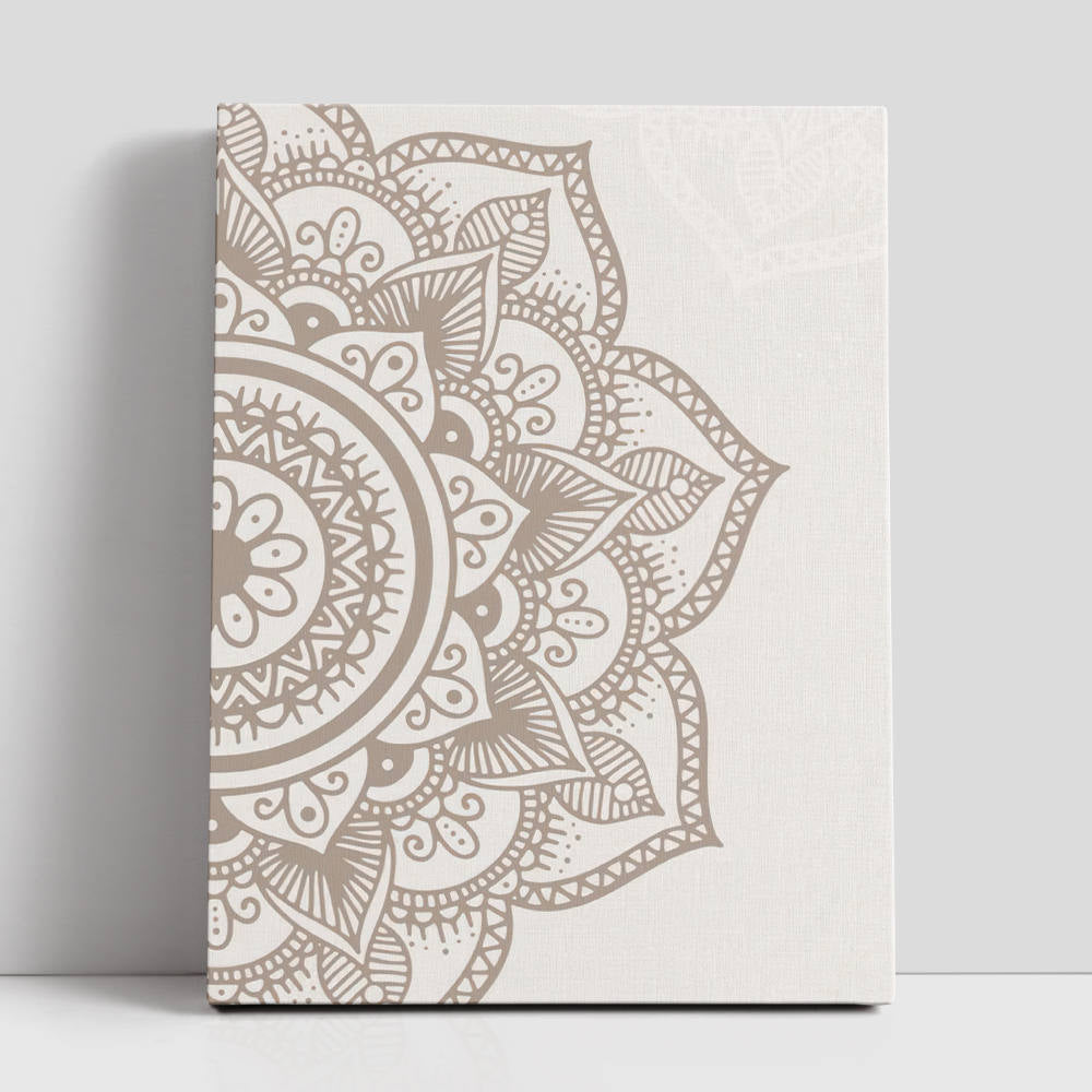 Subtle Elegance of Beige Mandala Canvas