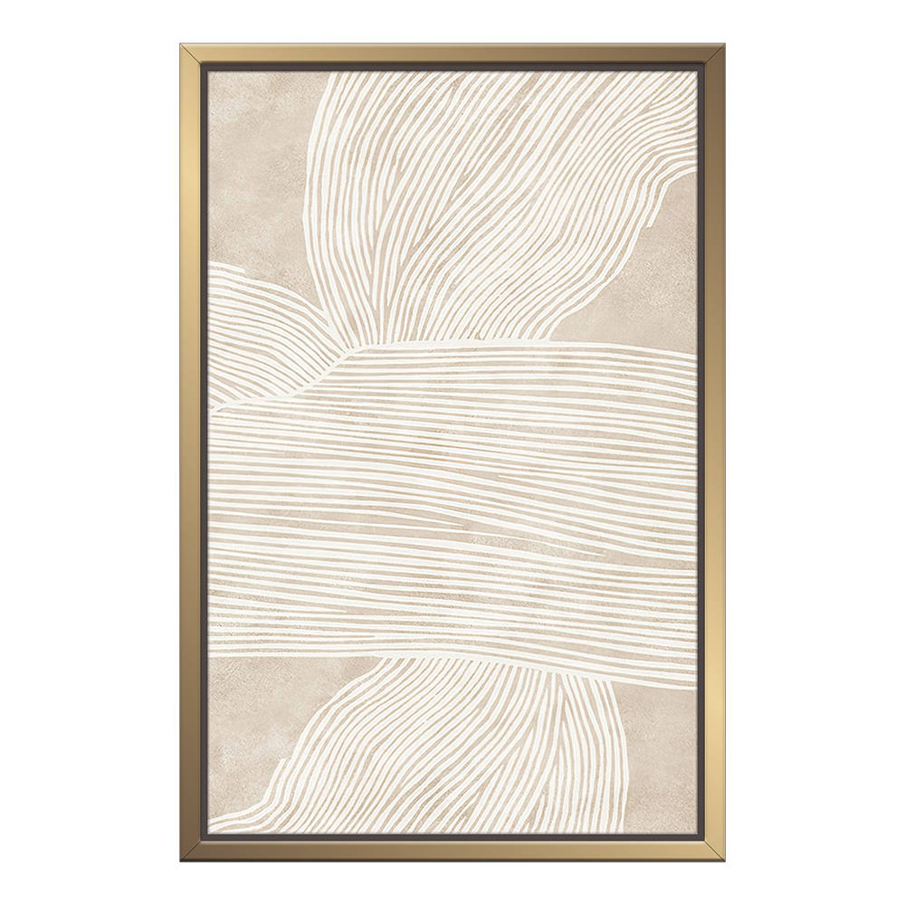 Beige Serenity in Linear Harmony Canvas