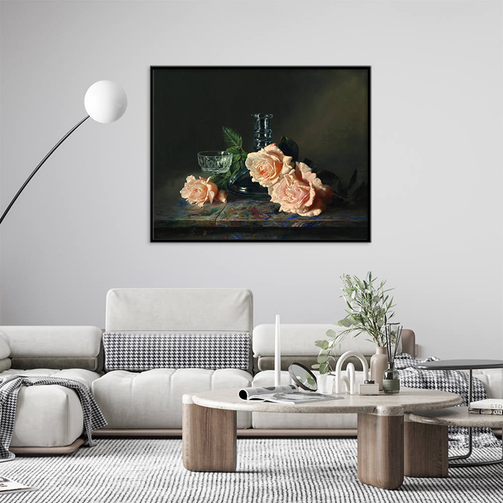 Retro Floral Arrangement: Home Decor Oil Painting