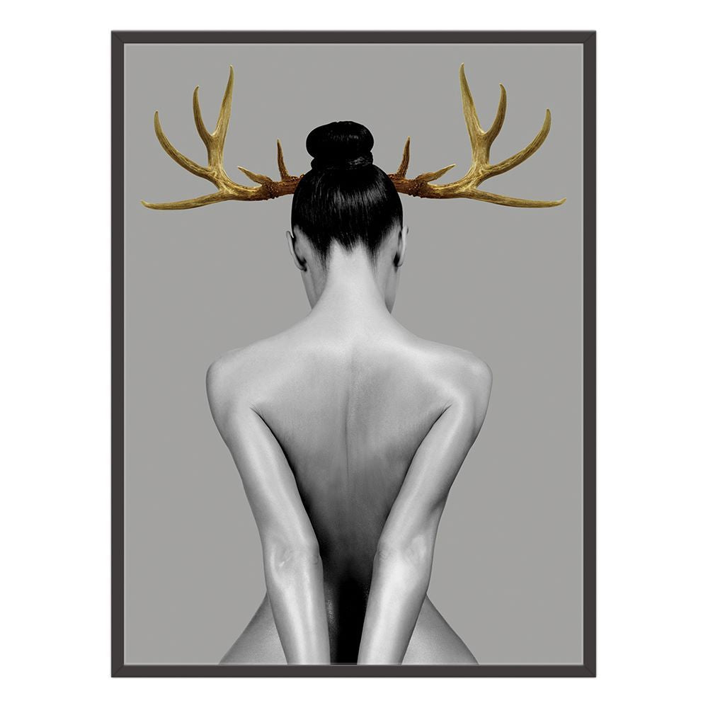 Modern Art Lady Horn Prints