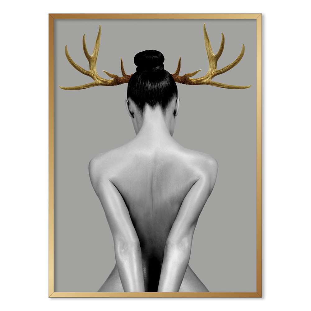 Modern Art Lady Horn Prints