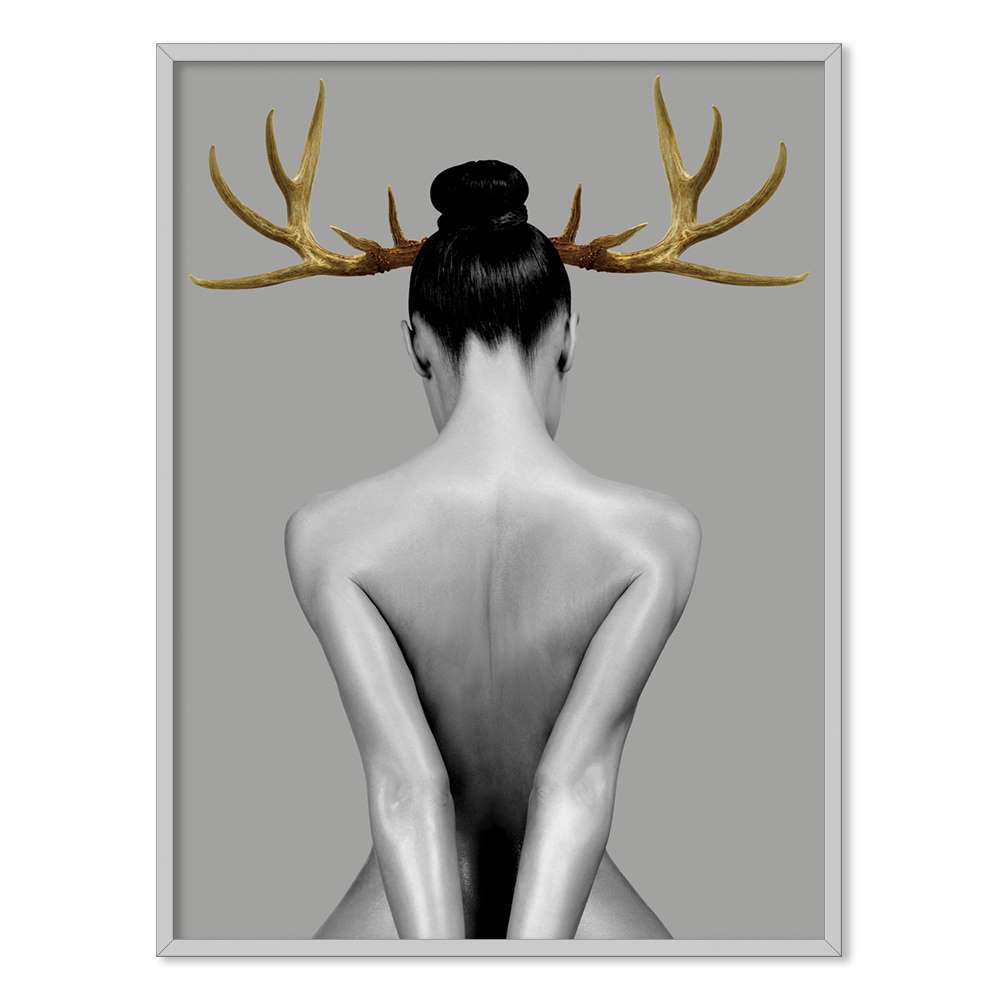 Modern Art Lady Horn Prints