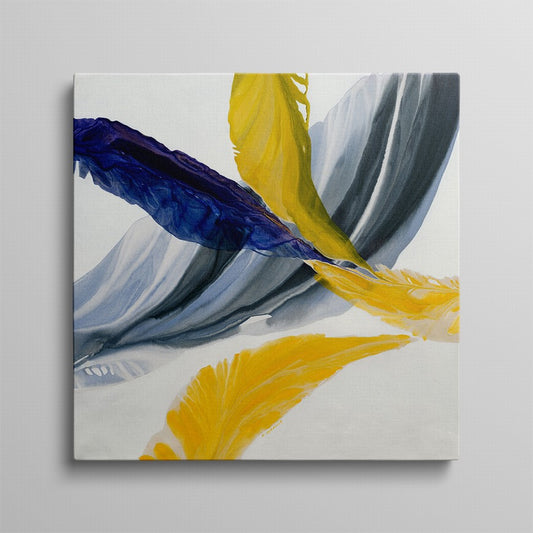Yellowed Wings, Azure Hues Canvas