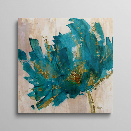 Turquoise Flow, Forest Echoes Oil Canvas