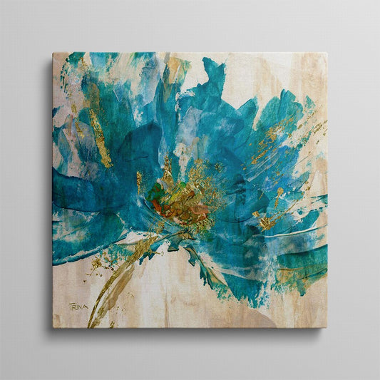 Aqua Strokes, Emerald Whispers Oil Canvas
