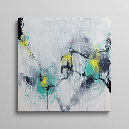 Silver Roar, Clouded Calm Abstract Canvas