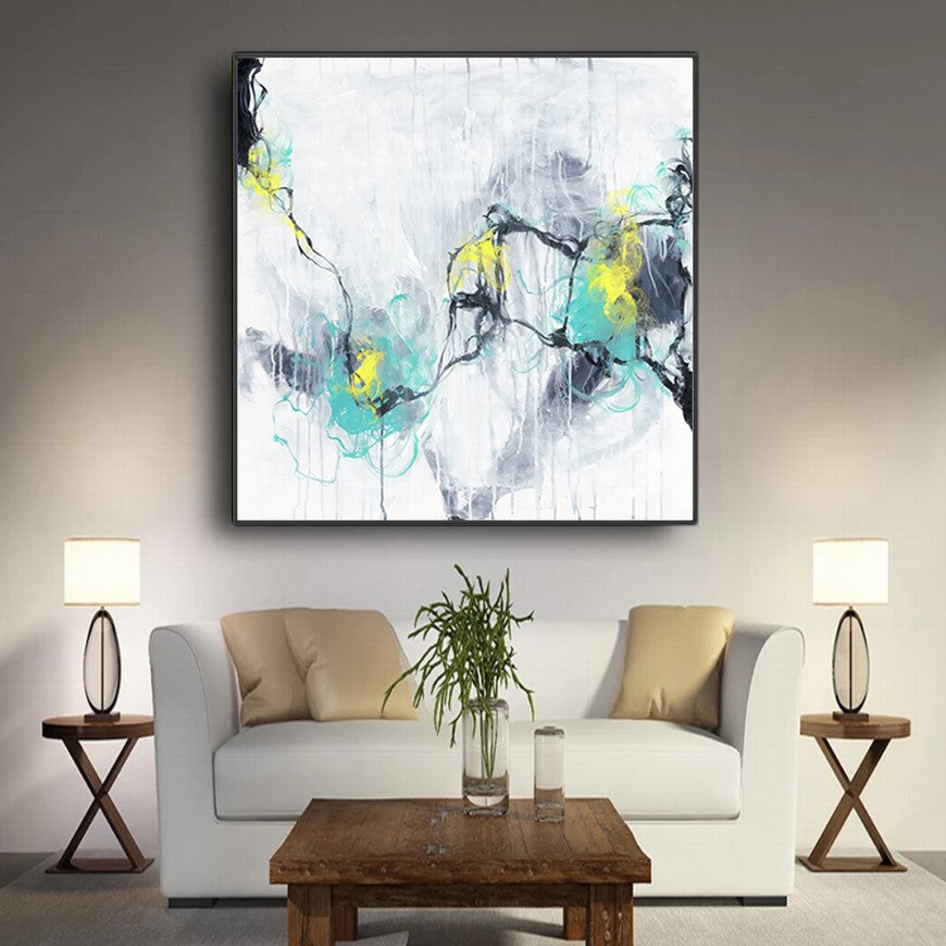 Silver Roar, Clouded Calm Abstract Canvas