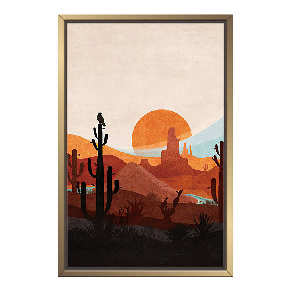 Cacti Silhouettes at Dusk Landscape