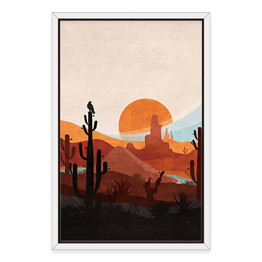 Cacti Silhouettes at Dusk Landscape
