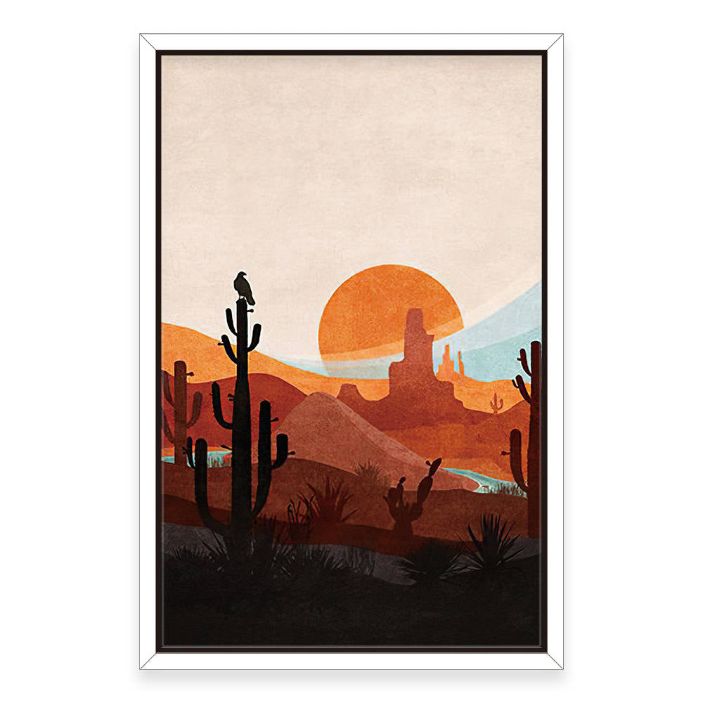 Cacti Silhouettes at Dusk Landscape