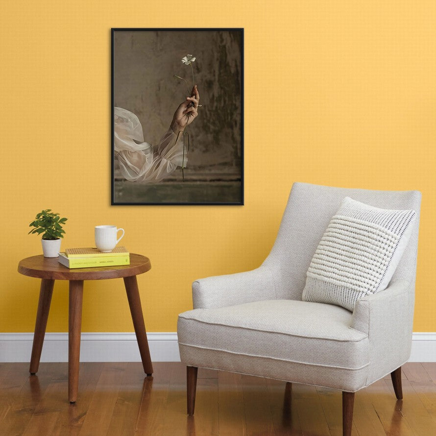 Hands Clutching Floral Peace Canvas