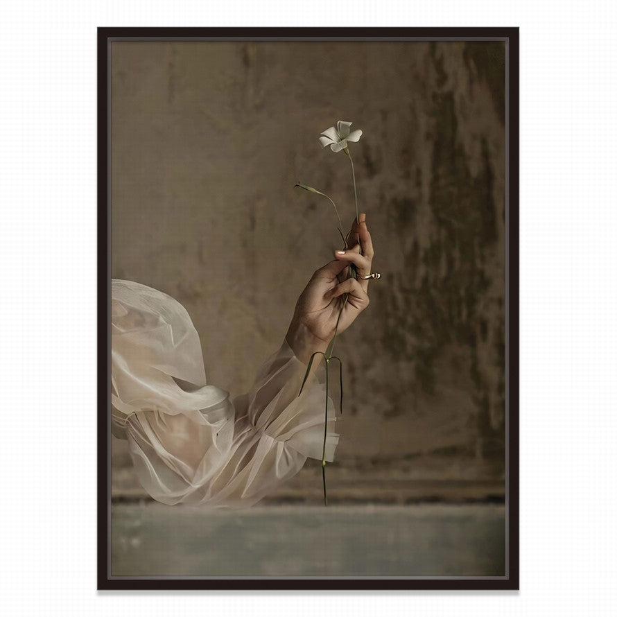 Hands Clutching Floral Peace Canvas