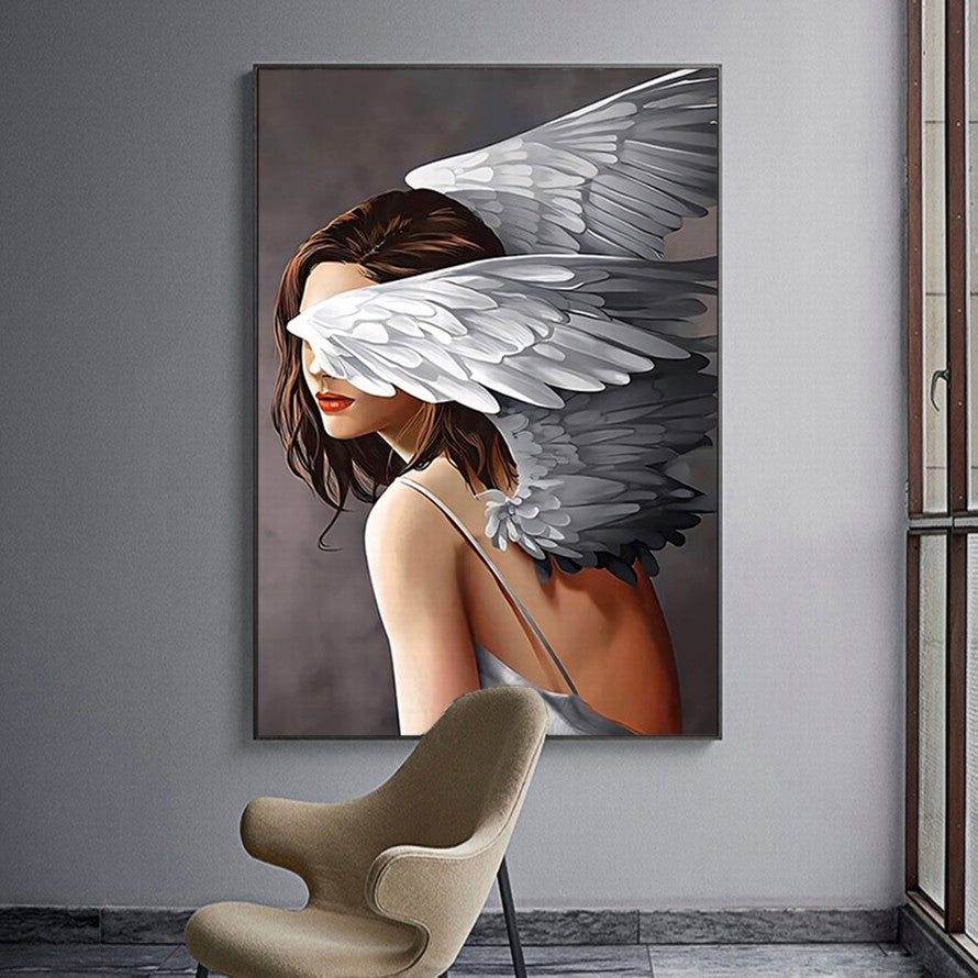 Solitude Behind Winged Veil Canvas
