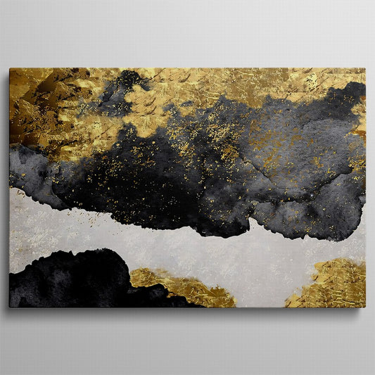 Black Sky, Golden Shimmer Canvas
