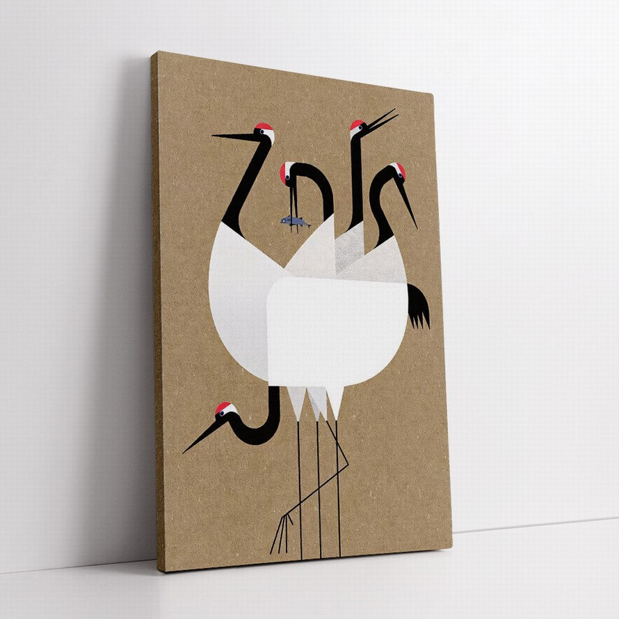 Dual Elegance, Feathered Dance Canvas