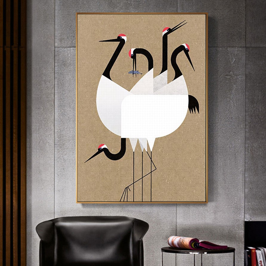 Dual Elegance, Feathered Dance Canvas
