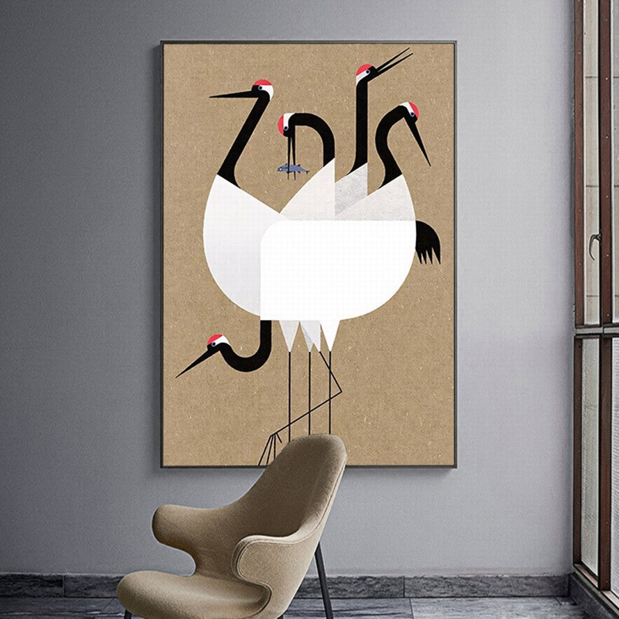 Dual Elegance, Feathered Dance Canvas