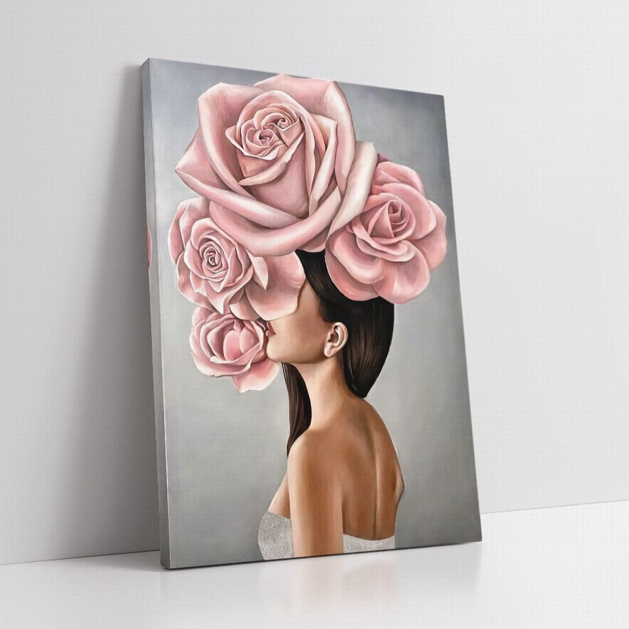 Whispers Behind Pink Petals Oil Canvas