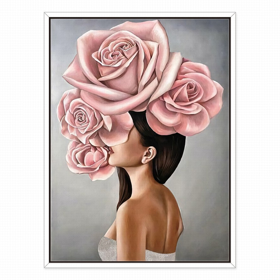 Whispers Behind Pink Petals Oil Canvas