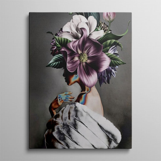 Lavender Whisper, Hidden Gaze Oil Canvas