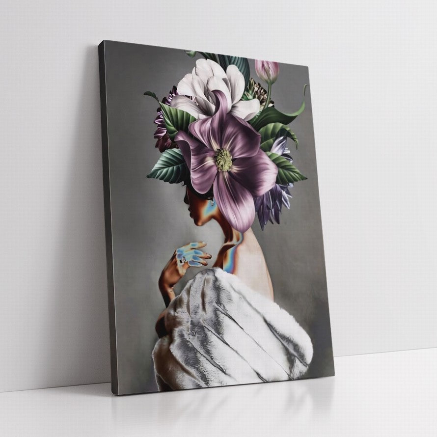 Lavender Whisper, Hidden Gaze Oil Canvas