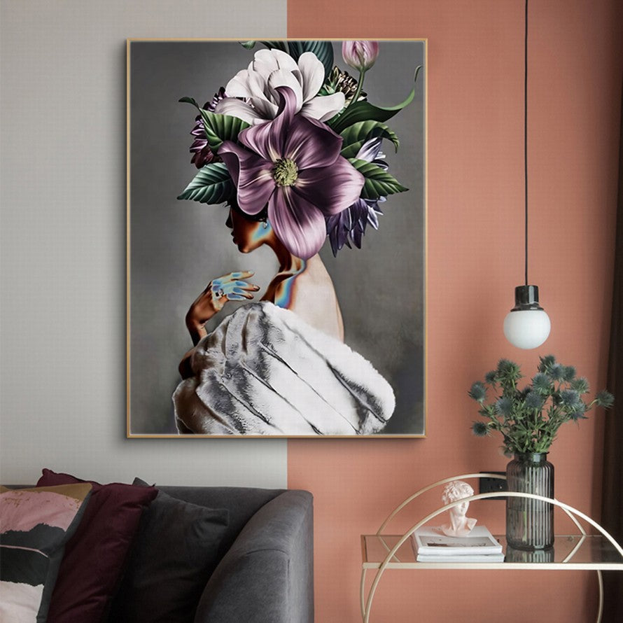 Lavender Whisper, Hidden Gaze Oil Canvas