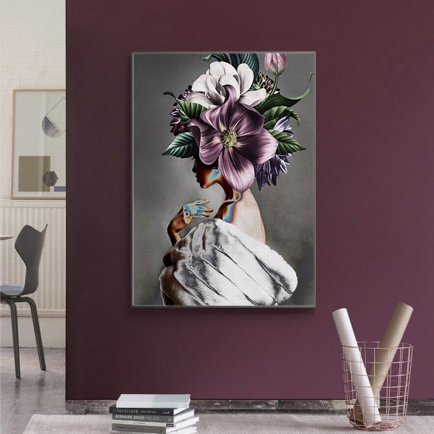 Lavender Whisper, Hidden Gaze Oil Canvas