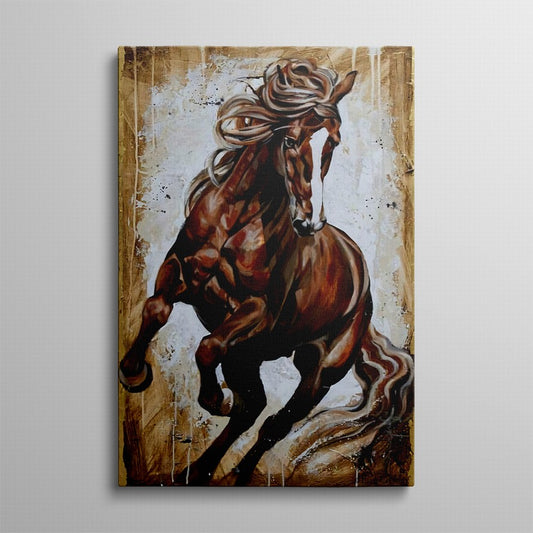 Amazing Strength of a Brown Horse
