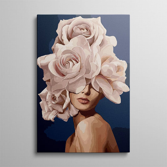 Pastel Pink Flower Blooms Oil Canvas
