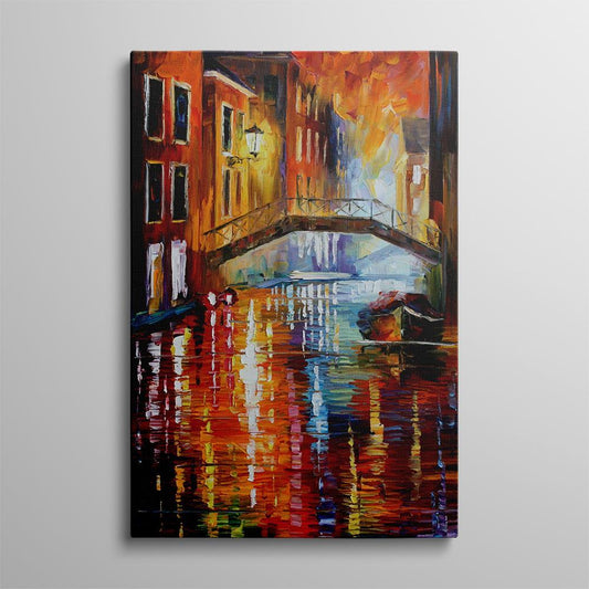 Leonid Afremov River Below the Bridge Canvas