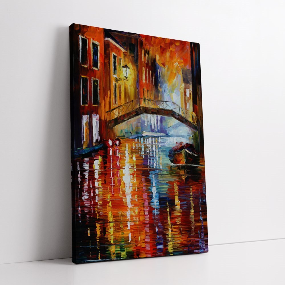 Leonid Afremov River Below the Bridge Canvas