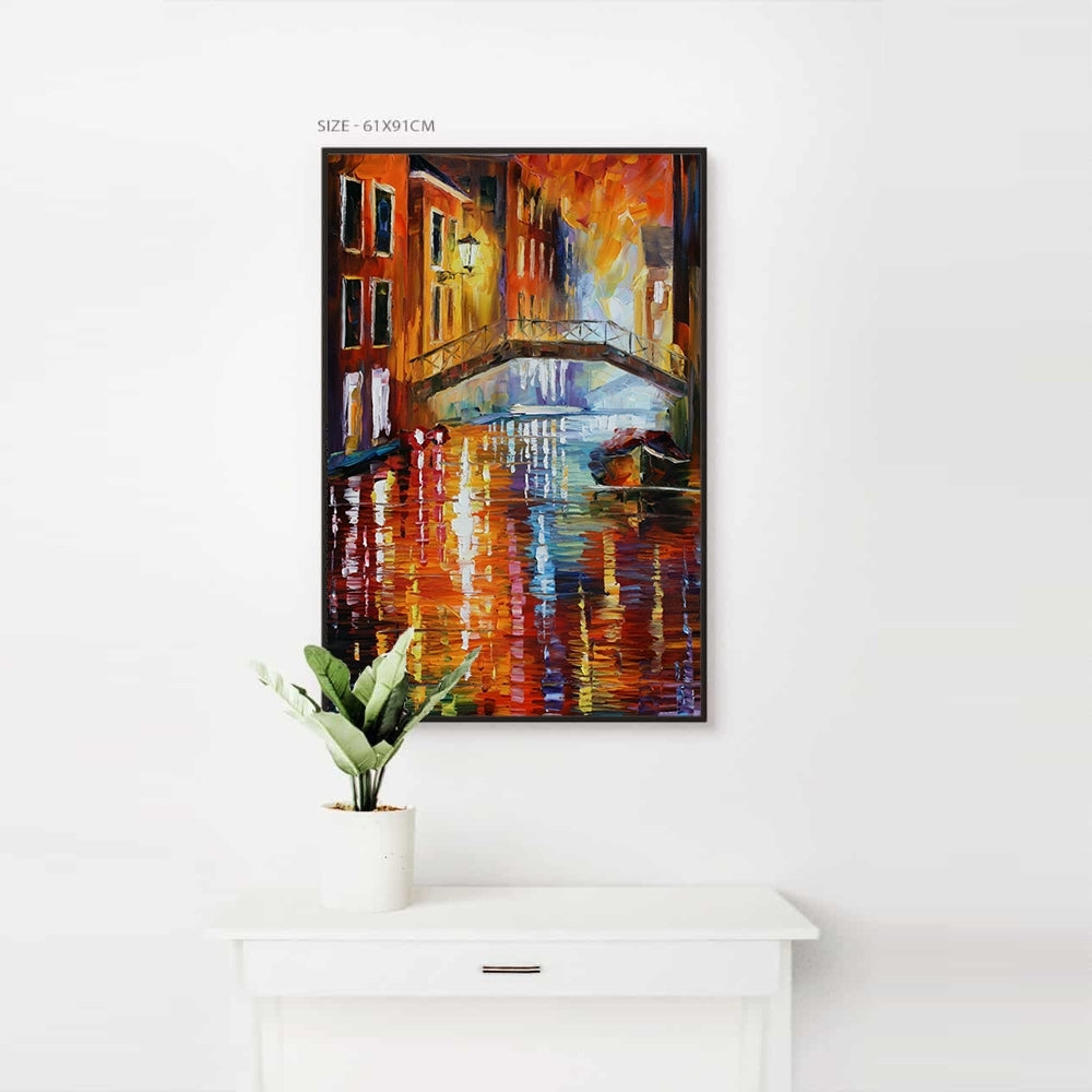 Leonid Afremov River Below the Bridge Canvas