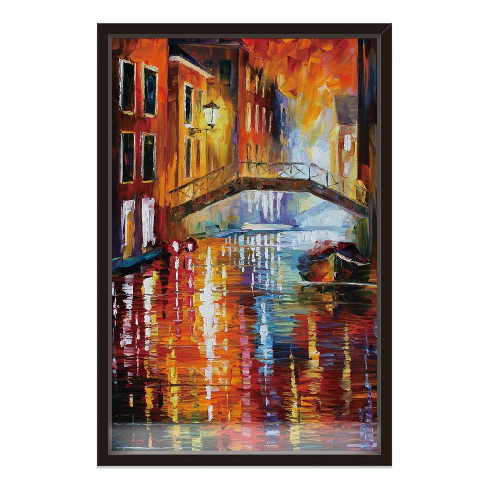 Leonid Afremov River Below the Bridge Canvas