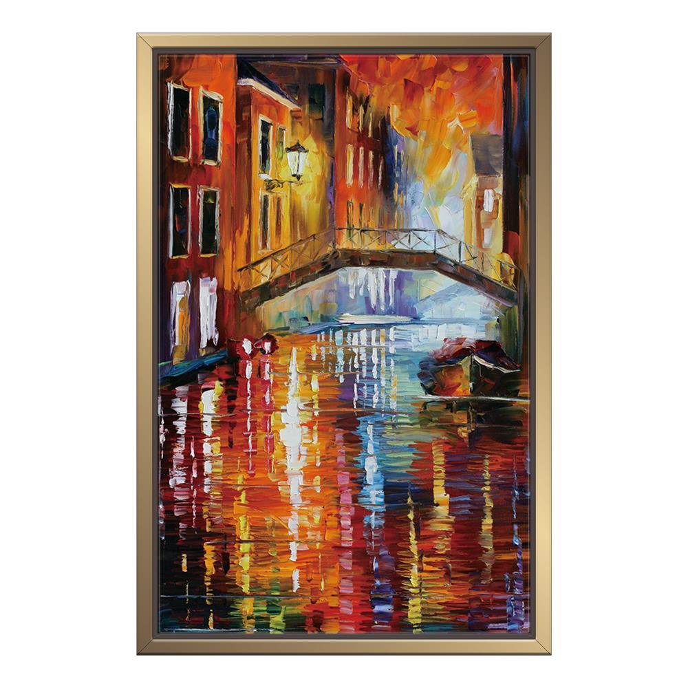 Leonid Afremov River Below the Bridge Canvas