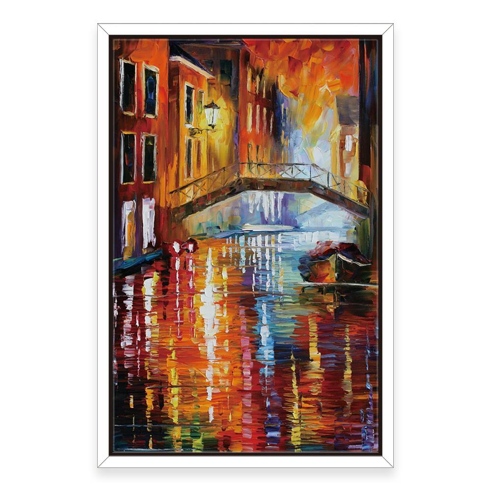 Leonid Afremov River Below the Bridge Canvas