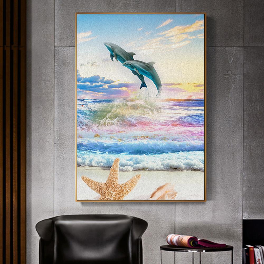 Fantasy Ocean with Whales Home Decoration Canvas