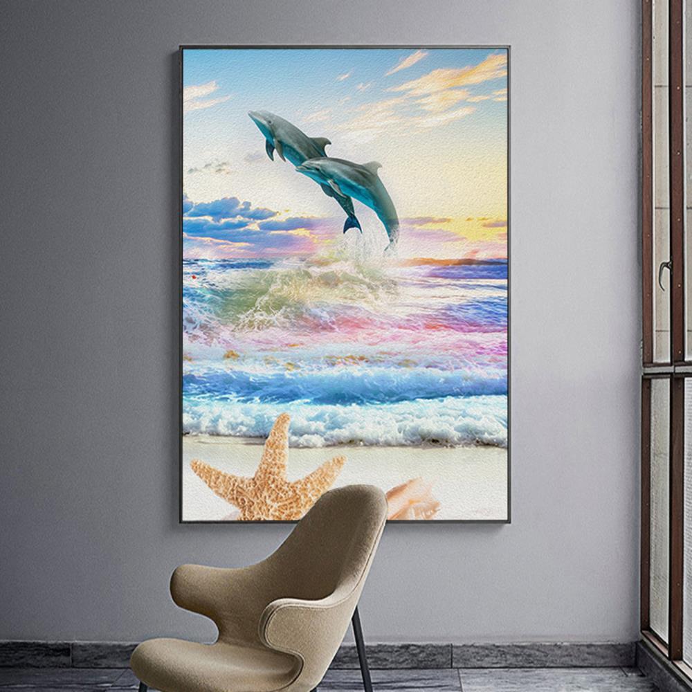 Fantasy Ocean with Whales Home Decoration Canvas