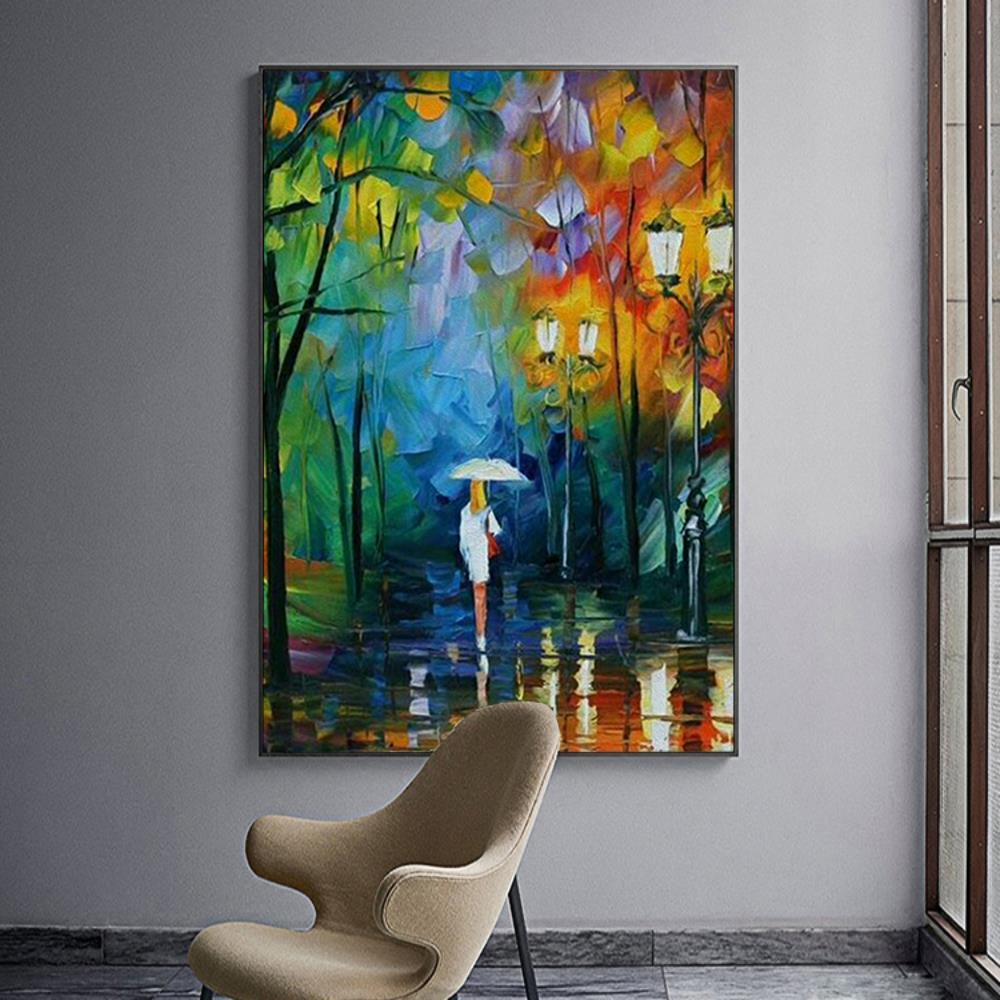 Walking Lady Water Painting Home Decoration Canvas