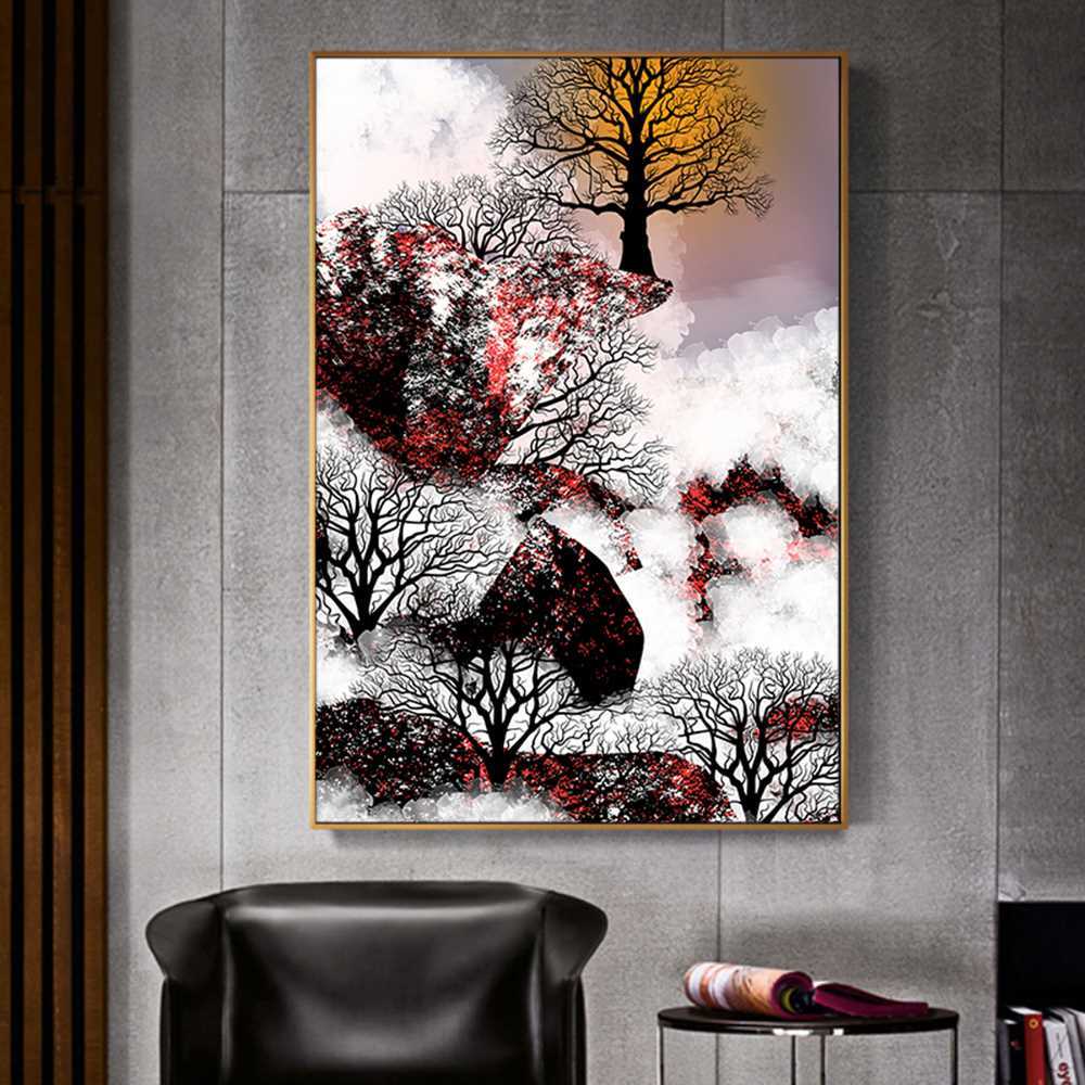 Snowy Trees Painting Deco Home Decoration Canvas