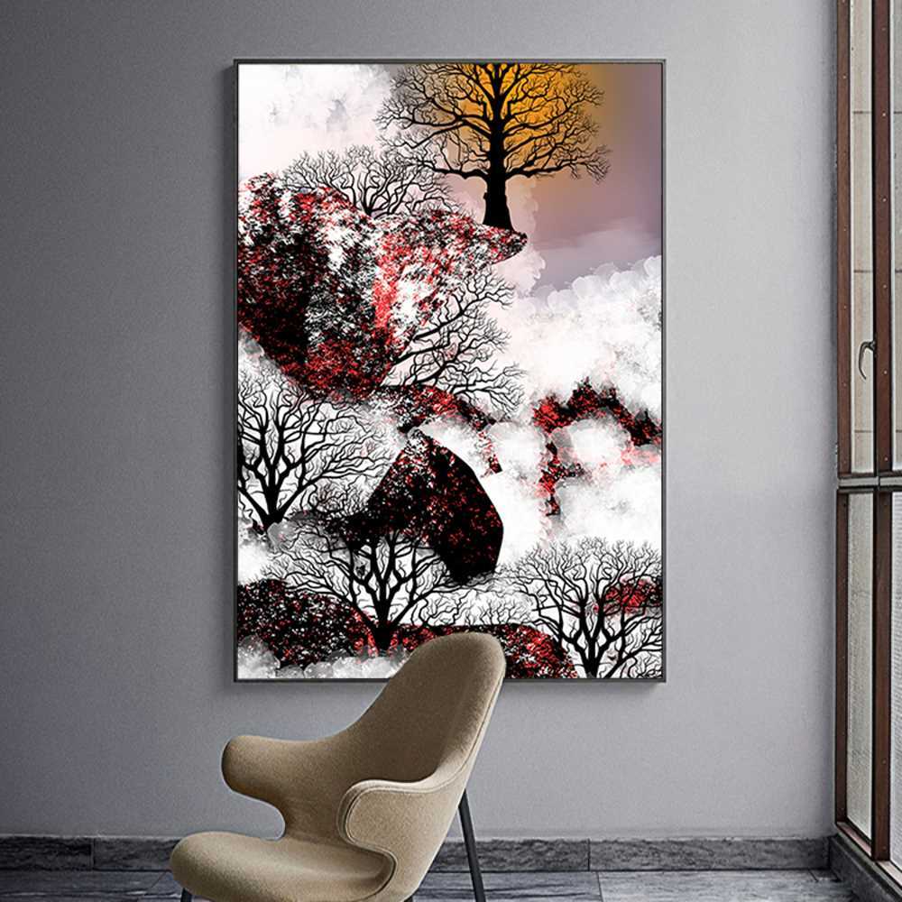 Snowy Trees Painting Deco Home Decoration Canvas